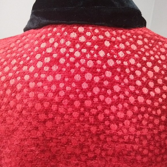 Taylor G  Red Velour Asian Flare Blazer - Picture 15 of 16